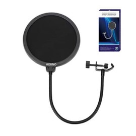 HORNO Professional Microphone Filter Screen-Mic Pop Blocker Mask Shield Screen with Flexible Gooseneck Mount