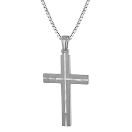 trendor Gents Necklace with Cross Silver 63836