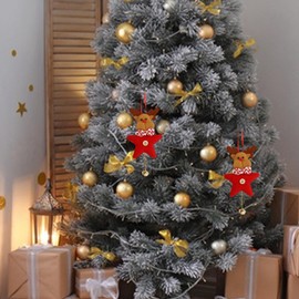 Pentagram Christmas Decor,Winter Star Decoration with Bell and Christmas Design - Pentagram Pendant, Christmas Decorative Props for Home Indoor Decor