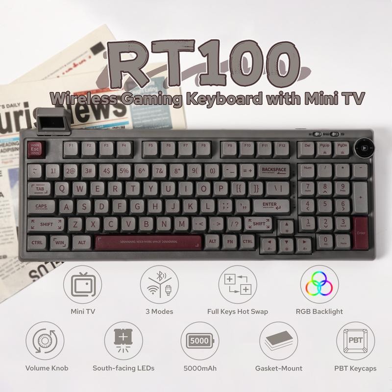 EPOMAKER RT100 95% Retro Mechanical Keyboard with Knob and Mini