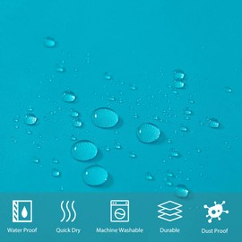 Furlinic Shower Curtain 94x78 Fabric Extra Long Waterproof Weighted Bottom Washable Teal Liner For Wet room Family Hotel Eets 12 Plastic Hooks.