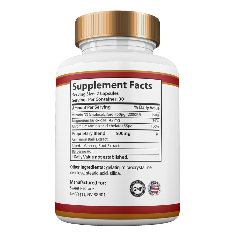 Gold Nutra Sweet Restore Capsules, All Natural Maximum Strength Sweet