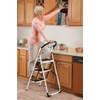 LivingSURE 3 Step Ladder Stool Combo with Handgrip, Anti-Slip Folding