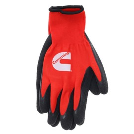 Cummins Red Latex Dipped Palm Gloves - Textured Work Gloves, Large, Gardening, Construction, Farming