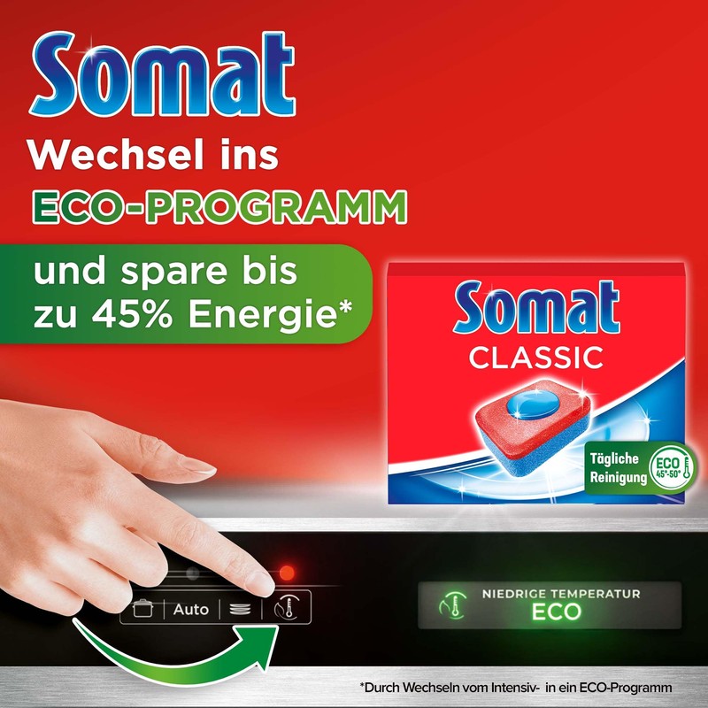 Somat Classic Dishwasher Tabs (36 Tabs), Dish Rinse Tabs for