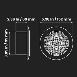 Awenta 4" Inch Black Round Ceiling Vent Cover - Plastic Ceiling Air Vent with Protection Mesh - Home Duct Soffit Vents – Air Conditioning Soffit Exhaust Vent - HVAC Indoor Outdoor Intake Vent