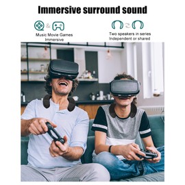 Neckband Bluetooth Speaker, Stereo Sound Multifunction Hands Wearable Speaker, 3D Surround Ergonomic Design Clear Calls Lightweight Neck Speaker for Home Sport Outdoor Cycling