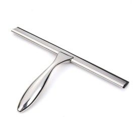 PACKOVE Stainless Steel Shower Squeegee for Glass Wiper with High Grade Rubber for Smooth Surface Cleaning for Bathroom Shower Doors Mirrors Windows and Tiles