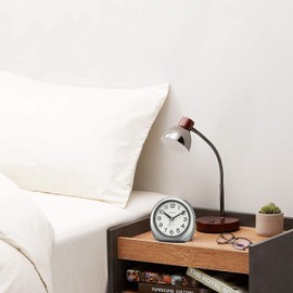 RHYTHM 4RL438SR19 Alarm Clock, Radio Clock, Electronic Sound Alarm (Just Alarm Function), Light, Silver, 5.1 x 5.2 x 2.8 inches (13 x 13.3 x 7 cm)