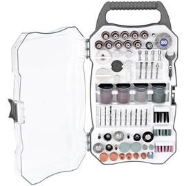Genesis GART208 208-Piece Universal Rotary Tool Accessory Set with Durable Carrying Case, gray