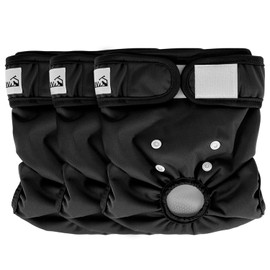 Eyein Pack of 3 Dog Nappies for Female Dogs, Reusable and Highly Absorbent Heat Pants for Female Dogs, Washable Dog Panties with Double Adjustment for Heat and Incontinence (#1, XS)