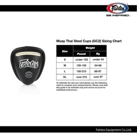 Fairtex Muay Thai GC2 Groin Steep Cup for Combat Sports | Muay Thai & Kickboxing Groin Protection for Men, Youth, & Boys Stainless Steel & Adjustable Fit(XL-Red)