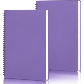 Yarotm Notizbuch A4 Kariert - 2 Pack Spiralbindung Notizblock - Lila Spiral Notebooks A4 21x29.2cm - Collegeblock A4 Kariert 5mm - 100g/m² Tagebuch Notizbücher A4 60 Blatt/120 Seiten