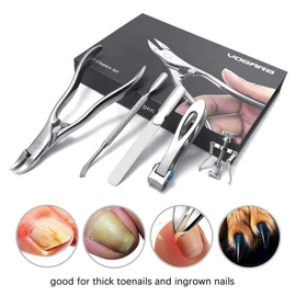 Long Handled Toenail Clippers for Seniors Thick Nails, Ultra Sharp Toe Nail Clippers for Men, Heavy Duty Stainless Steel, 5pcs Set