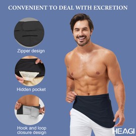 Ostomy Belt, Ostomy Supplies, Ostomy Support Belt Stealth Belt for Ostomy Bag Inner Pocket to Hold Ostomy Pouch for Men & Women, Ostomy Bag Cover for Sport & Swiming - Size S (27"-31")