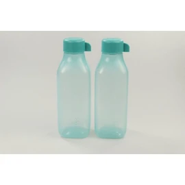 TUPPERWARE To Go Eco 500 ml Turquoise (2) EcoEasy Square Bottle 28638
