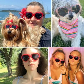 Hycredi Heart Shaped Polarized Sunglasses for Women Retro Fashion Lovely Shades Oversized Large Frame Eyeglasses-Pink/Pink