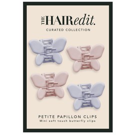 The Hair Edit Petite Papillon Butterfly Claw Clips Set, Hair Accessories for Women, Small Cute Hair Clips for Girls, Blush/Blue