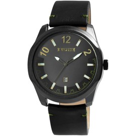 Raptor Charley RA20356 Men's Watch Leather Date Luminous Hands Analogue Quartz, Black Gold, Strap.
