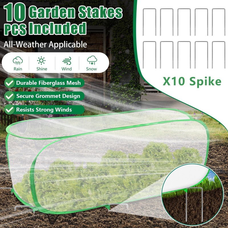 2 Pack Garden Netting Covers, 3.9X2FT Raised Bed Plant Netting,