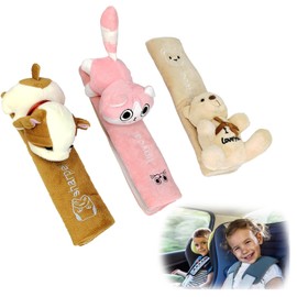 Gfamous Car Seat Belt Pads, Pack of 3, Soft Car Seat Belt Protector, Children's Seat Belt Shoulder Pads, for Car Belts, Backpacks, Pushchairs