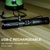 EXPLITE Rechargeable Zoom Flashlight with Diffuser & Clip Magnetic Cap,