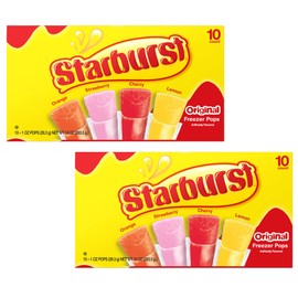 The Jel Sert Company Star Burst Freezer Pops - Pack of 2-10 Freezer Pops in a box - 20 Total - Cherry, Lemon, Strawberry, and Orange - Great for Anywhere and Anytime - Stock Up Today