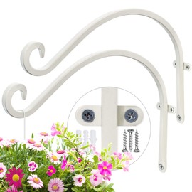AJART Plant Hooks for Wall (2 Pieces-12Inches) Wall Hooks for Hanging Plants More Stable and Sturdy Cream-White Plant Hook