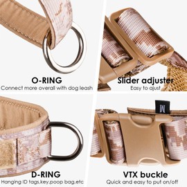 QIFBYFB No Pull Dog Harness for Medium Large Dogs, Escape Proof Adjustable Dog Harness Brown Camo, M