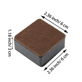 1.2 Inch Self-Adhesive Furniture Riser, Square Carbon Steel Bed Table Sofa Lift Heavy Duty Bed Riser, Adds 1.2 Inch Height with Felt Pad (4Pcs/Black)