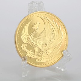 TOUFEIYUAN Gold Coins, Gold Coins, Phoenix 2 Piece Set, Chrysanthemum Crest, Case Included, Chrysanthemum Flower Crest, Gold Plated, Gold Medal Replica (Gold 2 Pieces)