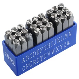 Lingvee Metal Stamp Set 6mm Steel Metal Stamping Tool Set Metal Stamps for Jewelry Making Punch Set for Metal Plastic Wood Leather Hand Stamping Projects, up to 56HRC (Alphabet Letter)