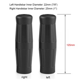 Motorcycle Handlebar Grips 1 Pair 1" and 7/8" Universal Motorcycle Vintage Style Handlebar Hand Grips Coke Bottle Grips(Black)