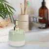 Asashizen Ceramic Soap Dispenser, Green and White, Two Tone Splicing