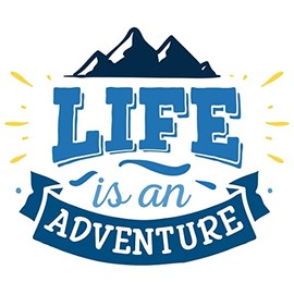 Samunshi® Life Is An Adventure Lettering Sticker Car Sticker Windscreen Sticker Motorcycle Sticker – 25 x 21 cm Light Blue