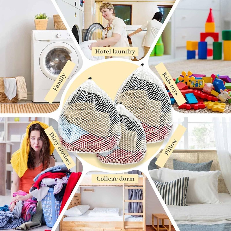 Net Laundry Bags 50 x 60 cm, 2 Pcs Mesh