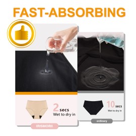 IRISMORII Leak Proof Incontinence Underwear for Women Washable Absorbent Bladder Control Cotton Postpartum Briefs (Cherry XXL)