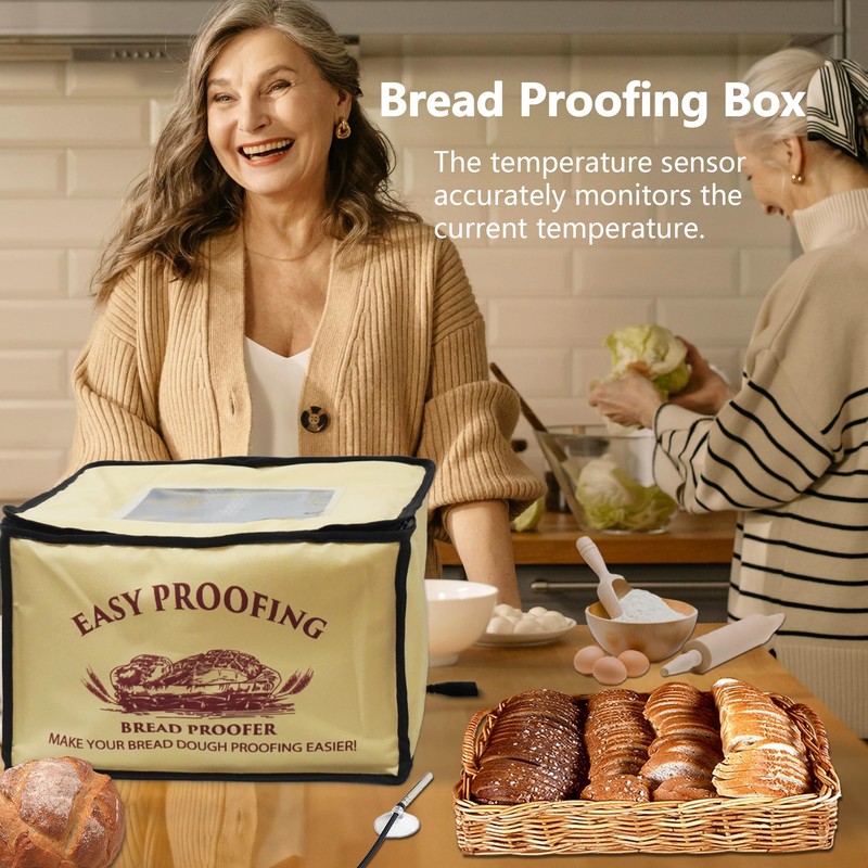 Dough Proofing Box for Bread Pizza, Foldable Zippered Sourdough Starter