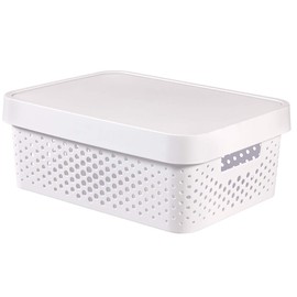 CURVER 04753-n23-00 Infinity Dots White plastic storage box with lid 27 x 36.3 x 22.2 cm 11 Litres