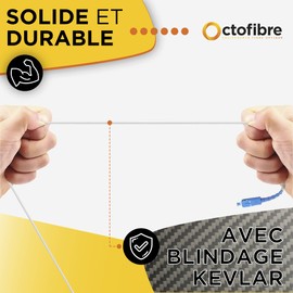 Octofibre SC-APC to SC-APC Fibre Optic Cable for Orange, SFR and Bouygues Telecom Boxes white white 20M