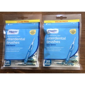 EQUATE 2 Pack of Equate Interdental Brushes for Wide Spaces, 20 Count each. New Look
