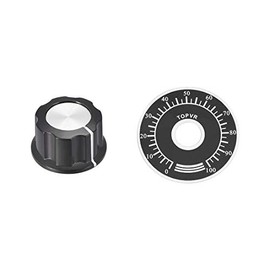 sourcing map Plastic Potentiometer Rotary Knob 6mm Insert Shaft with 40mm 0-100 Dial Face Plate 1pcs