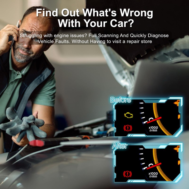 OBD2 Scanner Reader Bluetooth - Clear/Reset Vehicle Engine Error Code