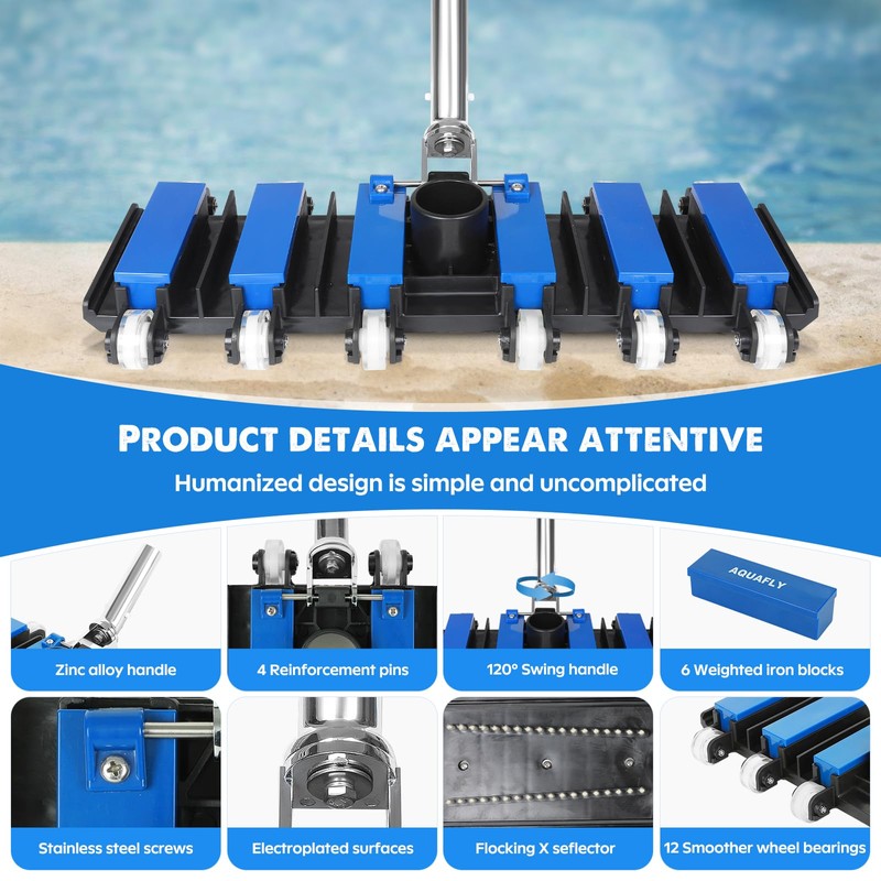 Pool Vacuum Head, Manual Pool Vacuum for Inground and Above