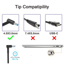 45W Charger Compatible with HP Notebook 15 HP Pavilion 14 TPN-LA15 TPN-CA14 r-41013153 L25296-002 L25296-001 L25296-003 741727-001 L25296-011 213349-109 19.5V 2.31A Smart Blue tip Laptop Power Adapter