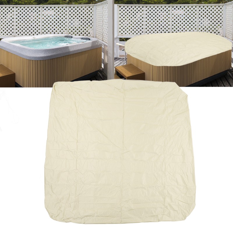 SPA Cover Square Waterproof 190 Silver Coated Polyester Taff Weather