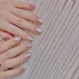 24 pcs Cat Eye Nail Crystal, Medium Length, Fashionable Nail Piece, Pink, Removable Nail Piece, For Receptions, Weddings, Photo Taking, Parties, After-parties, School Entrance Ceremonies, Graduation Ceremonies, Kindergarten Entrance Ceremonies, Coming-of