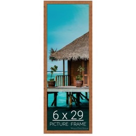 wallsthatspeak 6x29 Light Walnut Rustic Pine Picture Frame for Puzzles Posters Photos or Artwork