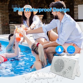 Herdio 400W 6.5 Inch Passive Outdoor Speakers Wired Waterproof,2 Way Wall Mounted Speakers with Powerful Bass for Patio Home Indoor Poolside Deck Backyard (Pair,White)