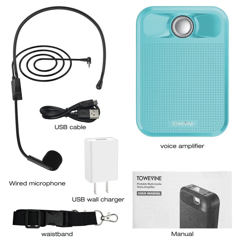 Voice Amplifier, Towevine Portable Rechargeable Microphone Speaker with Headset and